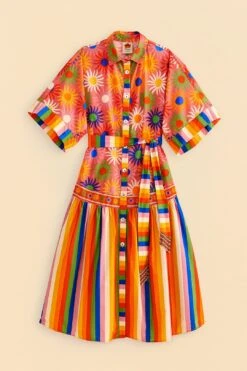 Farm Rio Coral Mixed Graphic Macaws Midi Dress 11 Farm Rio Coral Mixed Graphic Macaws Midi Dress -Farm Rio 309363 06