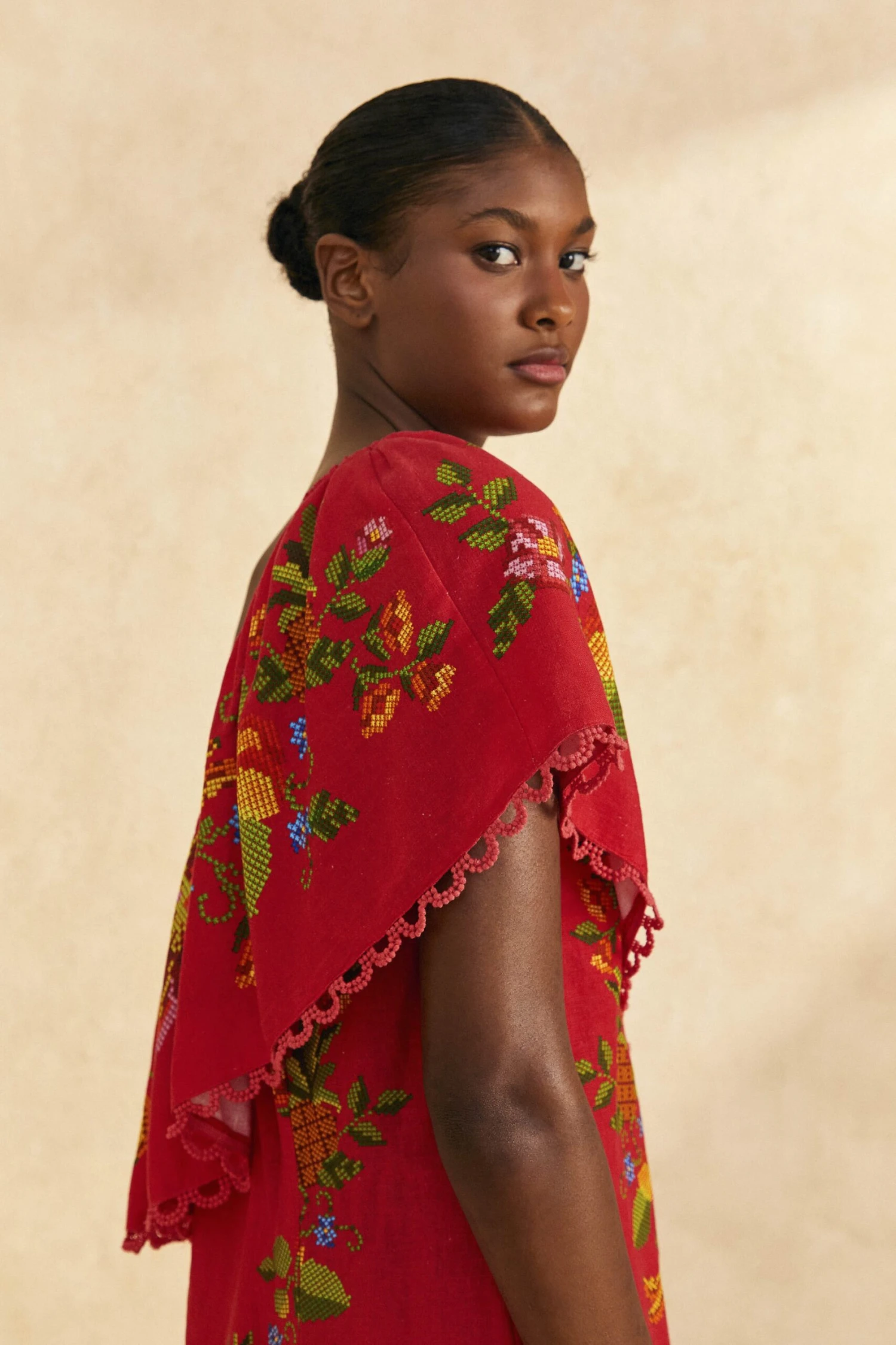 Farm Rio Red Tropical Romance Mini Dress 3 Farm Rio Red Tropical Romance Mini Dress - Image 3