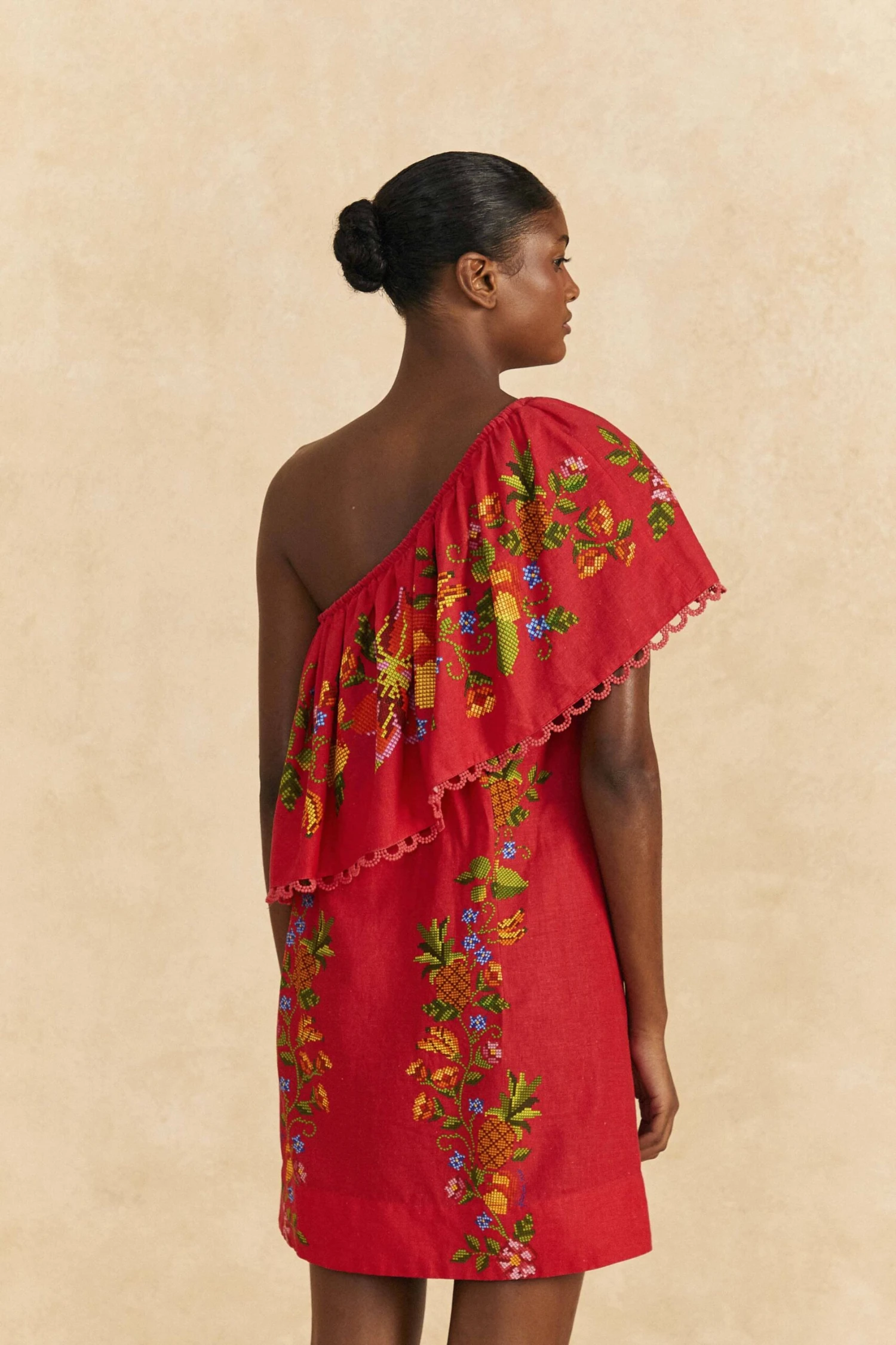 Farm Rio Red Tropical Romance Mini Dress 4 Farm Rio Red Tropical Romance Mini Dress - Image 4