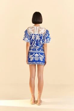 Farm Rio Navy Blue Jungle Scarf Mini Skirt 9 Farm Rio Navy Blue Jungle Scarf Mini Skirt -Farm Rio 309382 04