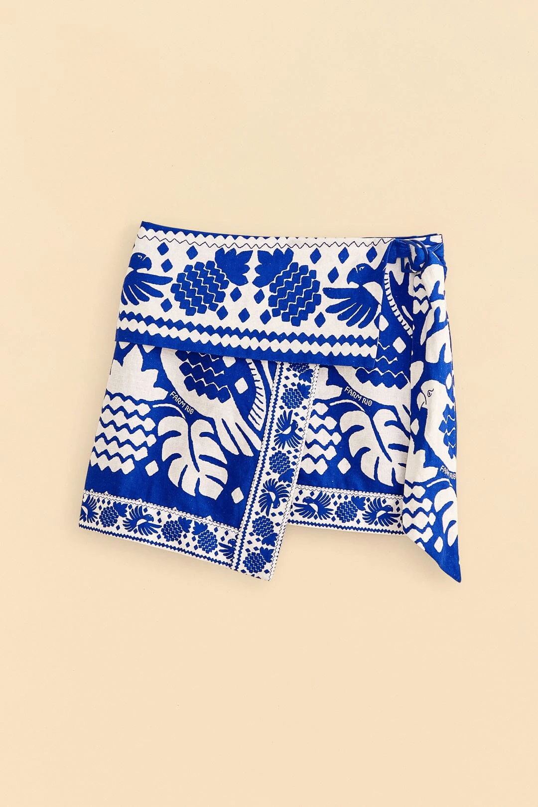 Farm Rio Navy Blue Jungle Scarf Mini Skirt 6 Farm Rio Navy Blue Jungle Scarf Mini Skirt - Image 6