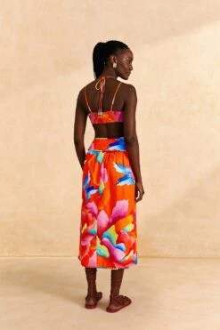 Farm Rio Red Ombre Chita Midi Skirt 9 Farm Rio Red Ombre Chita Midi Skirt -Farm Rio 309389 04