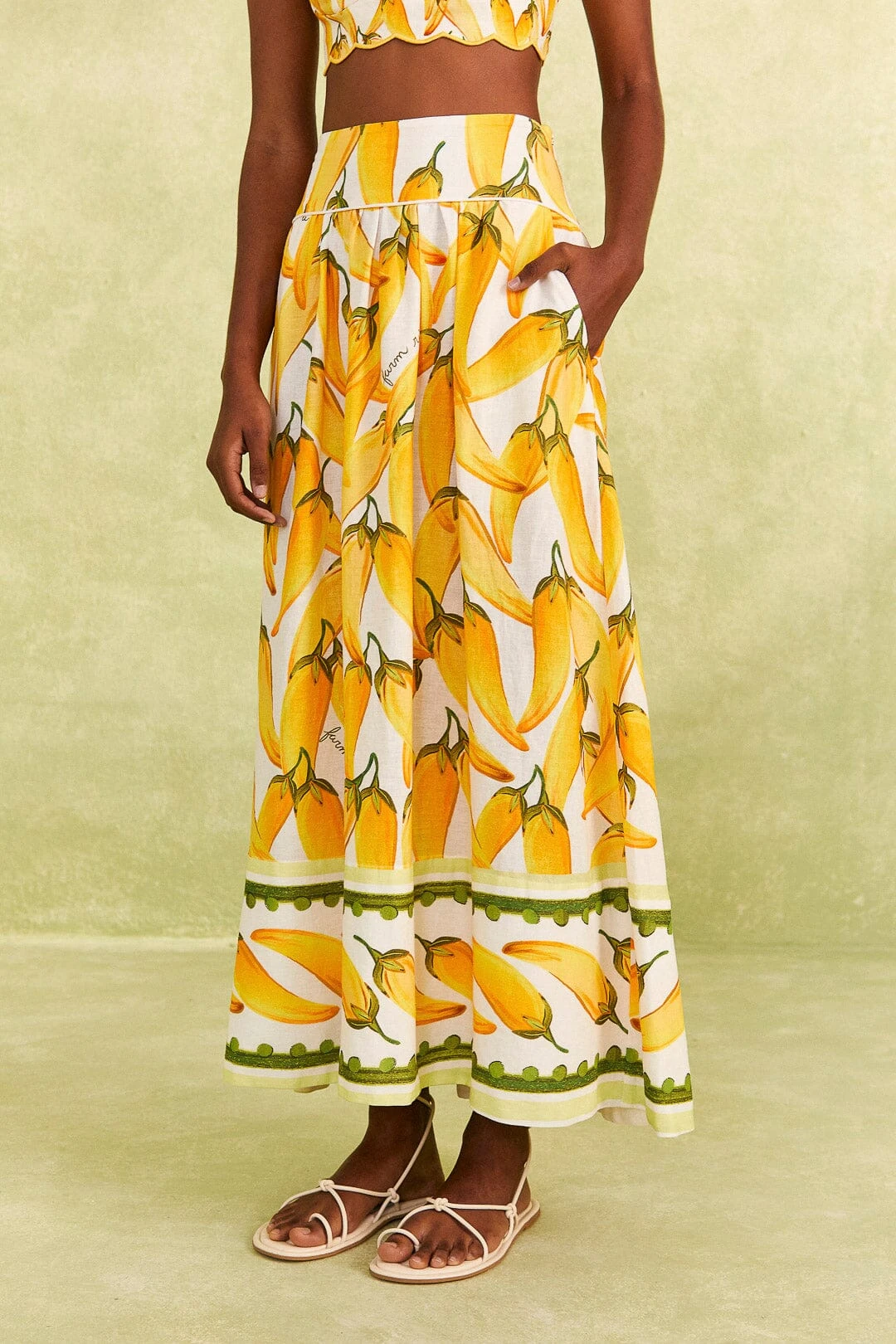 Farm Rio Off-White Peppers Maxi Skirt 3 Farm Rio Off-White Peppers Maxi Skirt - Image 3