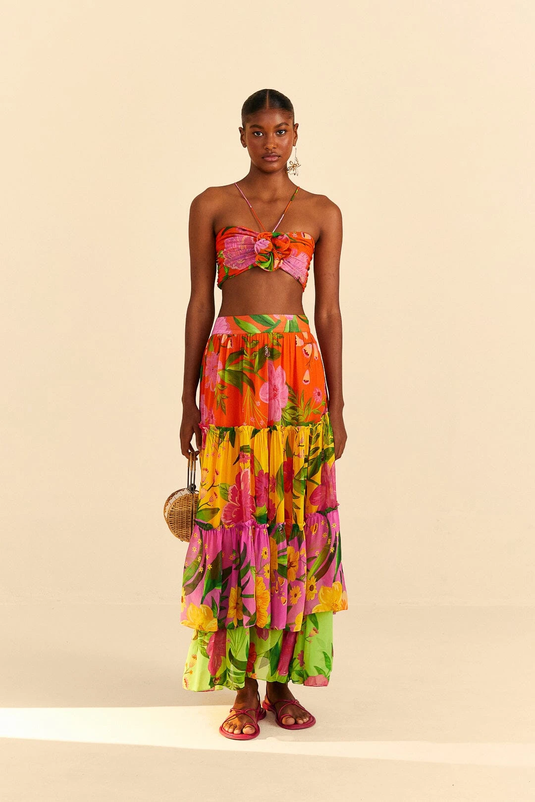 Farm Rio Mixed Romantic Garden Maxi Skirt 1 Farm Rio Mixed Romantic Garden Maxi Skirt