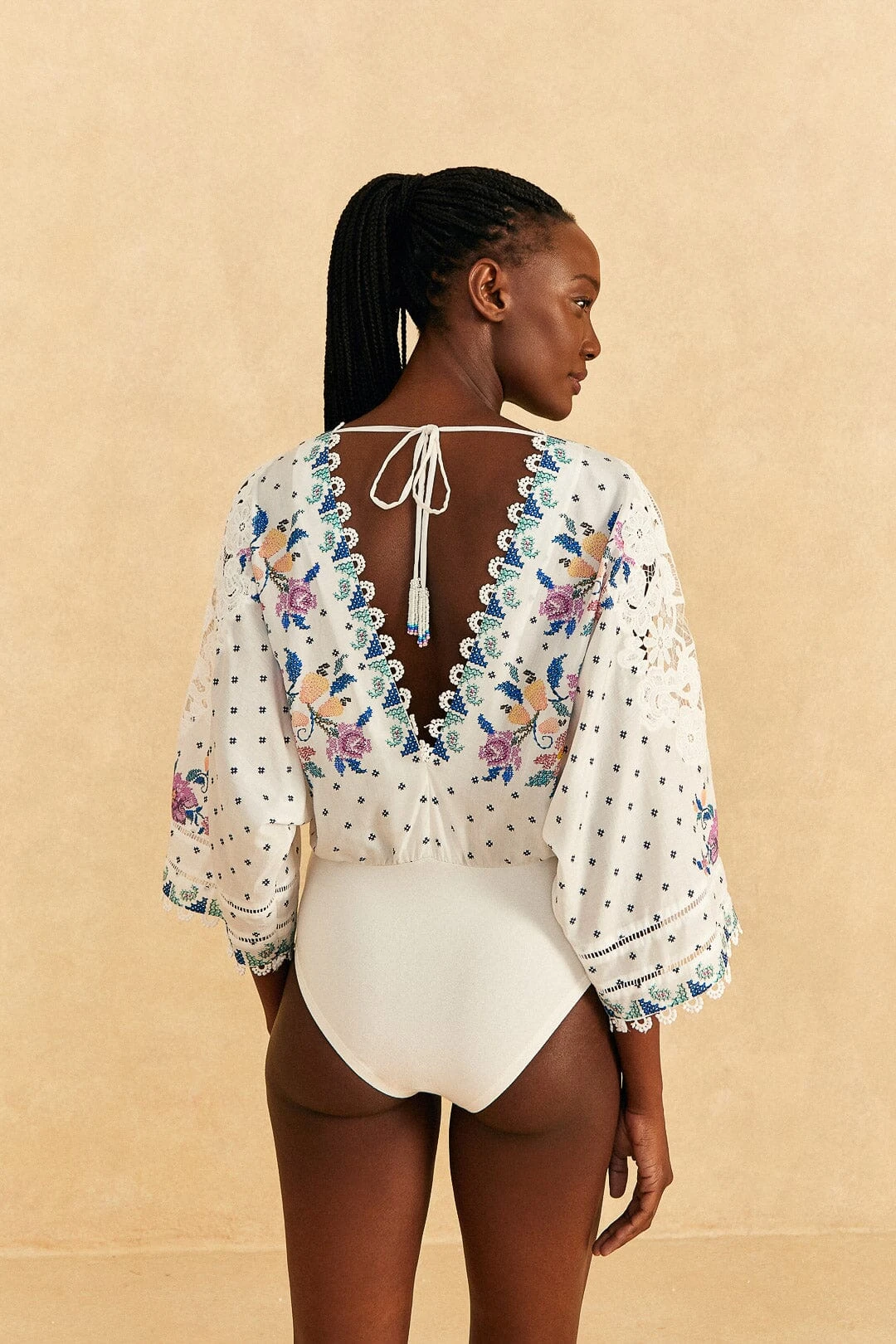 Farm Rio Off-White Romantic Bandanas Bodysuit 3 Farm Rio Off-White Romantic Bandanas Bodysuit - Image 3