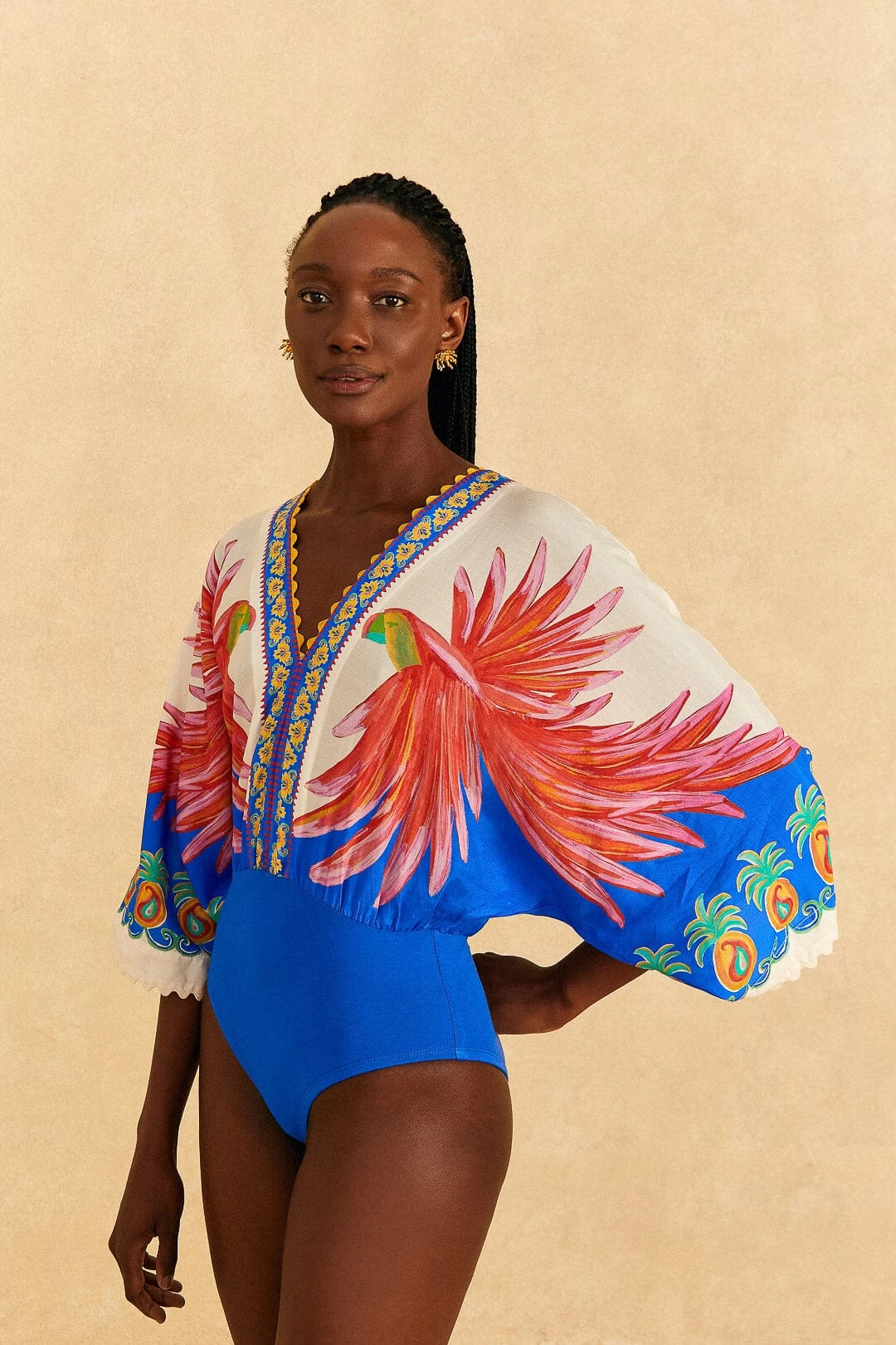 Farm Rio Off-White Vivid Garden Bodysuit 2 Farm Rio Off-White Vivid Garden Bodysuit - Image 2