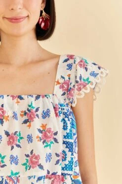 Farm Rio Off-White Romantic Bandanas Blouse -Farm Rio 309437 03