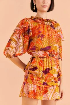 Farm Rio Beige Jungle Panther Mini Skirt -Farm Rio 309452 03