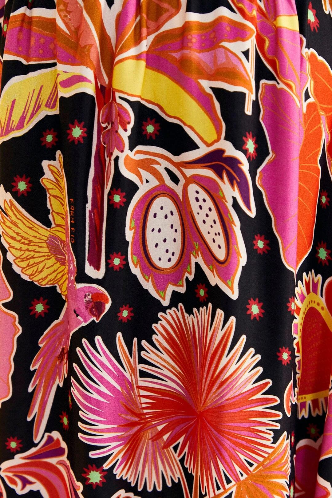 Farm Rio Black Enchanted Nature Lenzing™ Ecovero™ Viscose Midi Skirt 5 Farm Rio Black Enchanted Nature Lenzing™ Ecovero™ Viscose Midi Skirt - Image 5