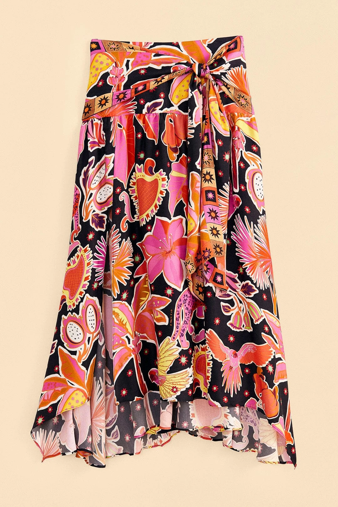 Farm Rio Black Enchanted Nature Lenzing™ Ecovero™ Viscose Midi Skirt 6 Farm Rio Black Enchanted Nature Lenzing™ Ecovero™ Viscose Midi Skirt - Image 6