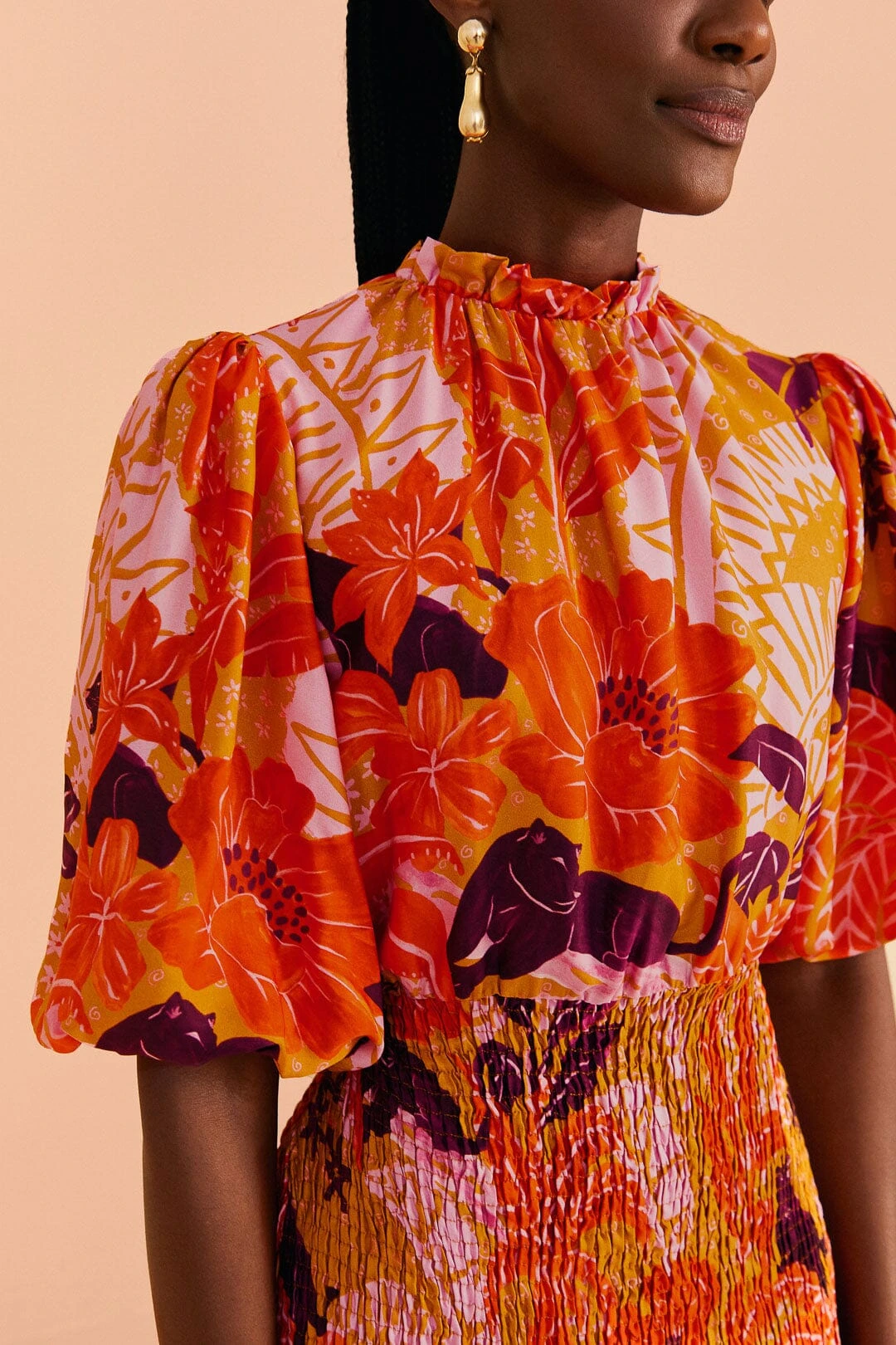 Farm Rio Beige Jungle Panther Lenzing™ Ecovero™ Viscose Mini Dress 3 Farm Rio Beige Jungle Panther Lenzing™ Ecovero™ Viscose Mini Dress - Image 3