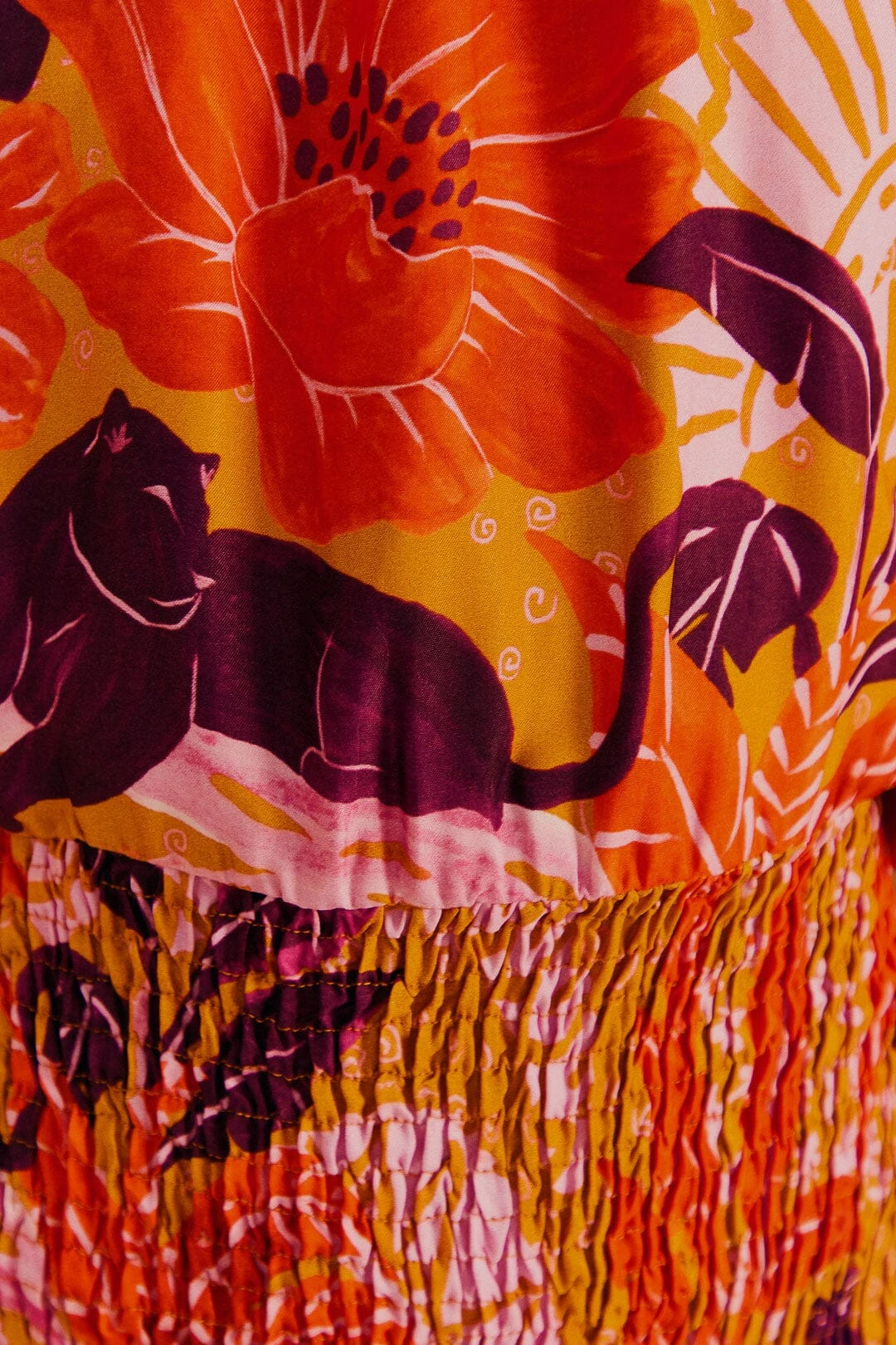 Farm Rio Beige Jungle Panther Lenzing™ Ecovero™ Viscose Mini Dress 5 Farm Rio Beige Jungle Panther Lenzing™ Ecovero™ Viscose Mini Dress - Image 5