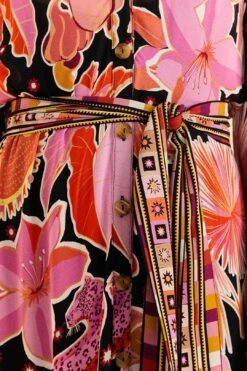 Farm Rio Black Enchanted Nature Midi Dress 10 Farm Rio Black Enchanted Nature Midi Dress -Farm Rio 309488 05