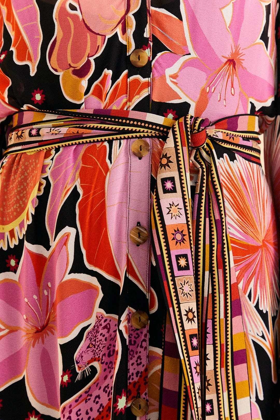 Farm Rio Black Enchanted Nature Midi Dress 5 Farm Rio Black Enchanted Nature Midi Dress - Image 5