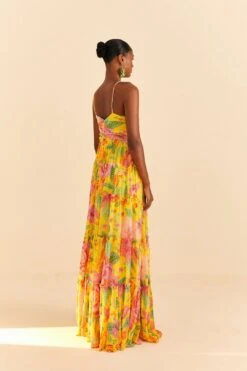 Farm Rio Yellow Macaw Bloom Maxi Dress -Farm Rio 309490 04