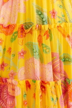 Farm Rio Yellow Macaw Bloom Maxi Dress -Farm Rio 309490 05