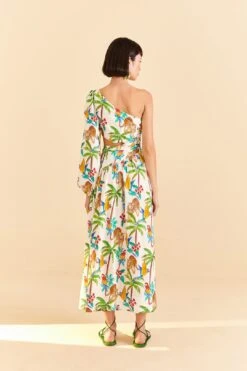 Farm Rio Tropical Paradise One Shoulder Midi Dress 8 Farm Rio Tropical Paradise One Shoulder Midi Dress -Farm Rio 309497 04