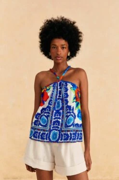 Farm Rio Off-White Flower Tapestry Blouse