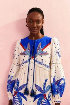 Farm Rio Off-White Jungle Chic Midi Dress -Farm Rio 309509 03