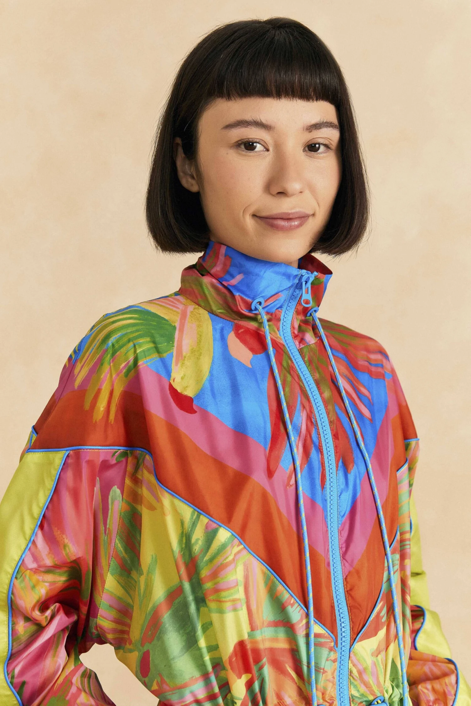 Farm Rio Mixed Painted Birds Windbreaker 2 Farm Rio Mixed Painted Birds Windbreaker - Image 2