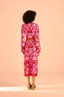 Farm Rio Red Jungle Scarf Knit Top -Farm Rio 309528 04