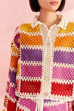 Farm Rio Mixed Crochet Stripes Shirt -Farm Rio 309541 03