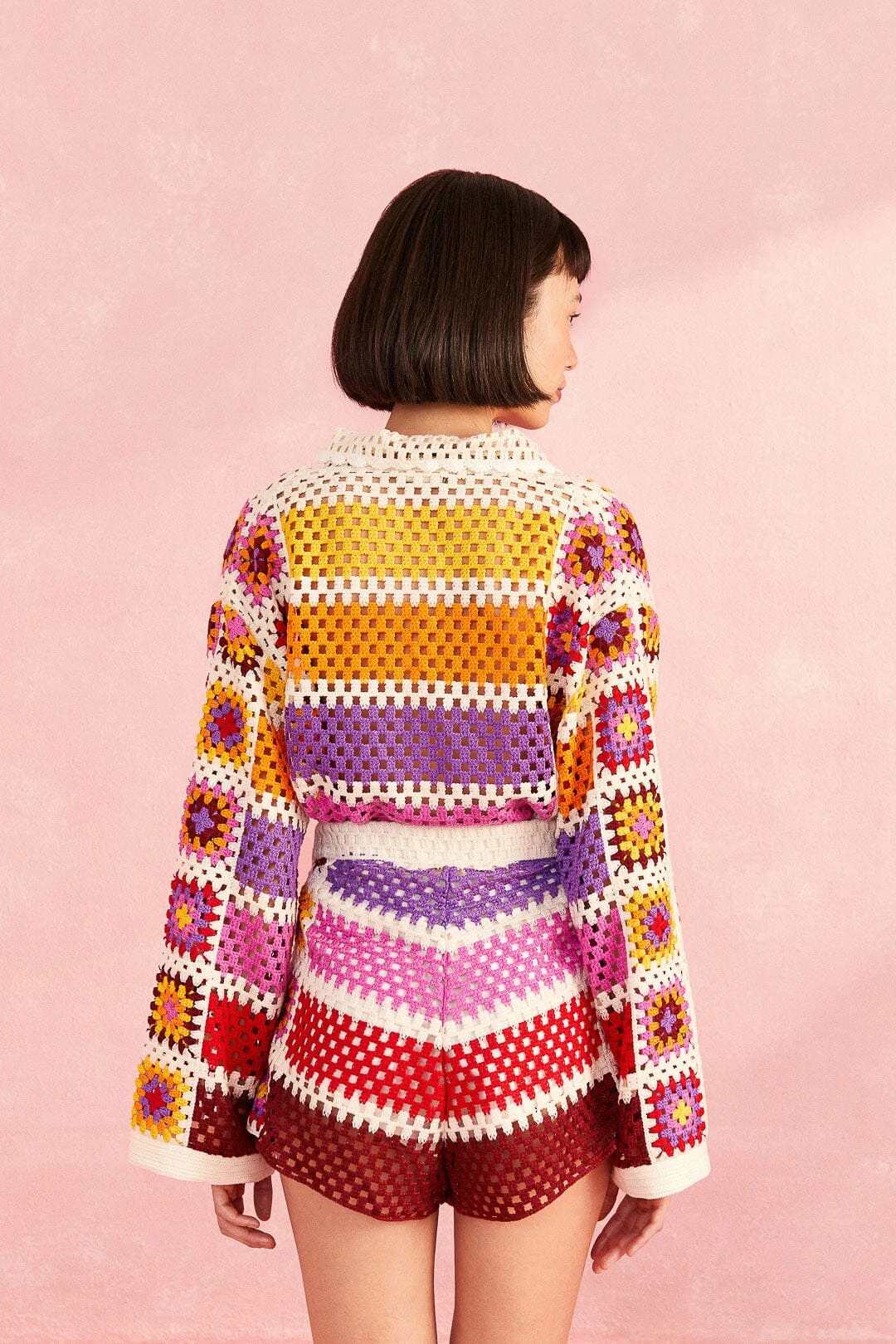 Farm Rio Mixed Crochet Stripes Shorts 4 Farm Rio Mixed Crochet Stripes Shorts - Image 4