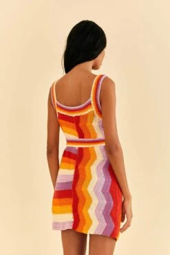 Farm Rio Multi Stripes Crochet Dress 8 Farm Rio Multi Stripes Crochet Dress -Farm Rio 309551 04