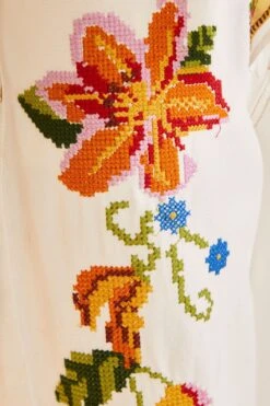 Farm Rio Embroidered Floral Twill Pants -Farm Rio 309566 05