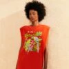 Farm Rio Red Brasil Mini T-Shirt Dress
