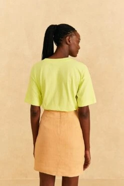 Farm Rio Beige Leaf Organic Cotton Mini Skirt -Farm Rio 310279 04