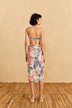 Farm Rio Off-White Mixed Lobster Wrap Skirt 9 Farm Rio Off-White Mixed Lobster Wrap Skirt -Farm Rio 310587 04