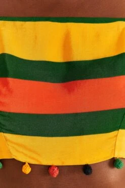 Farm Rio Yellow, Green & Red Striped Crop Top -Farm Rio 310659 05