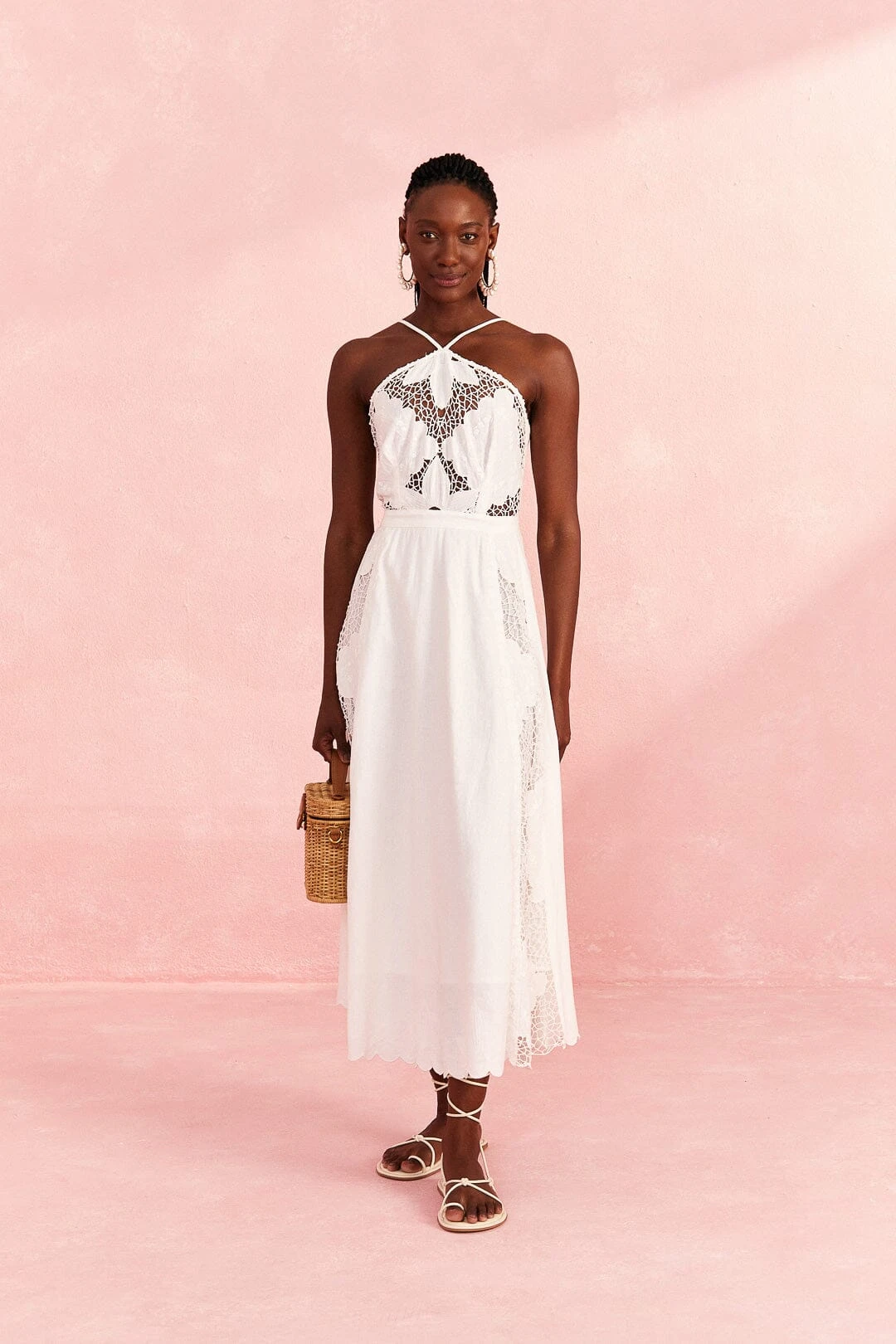 Farm Rio Off-White Embroidered Midi Dress 1 Farm Rio Off-White Embroidered Midi Dress
