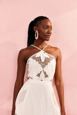 Farm Rio Off-White Embroidered Midi Dress 8 Farm Rio Off-White Embroidered Midi Dress -Farm Rio 310674 03