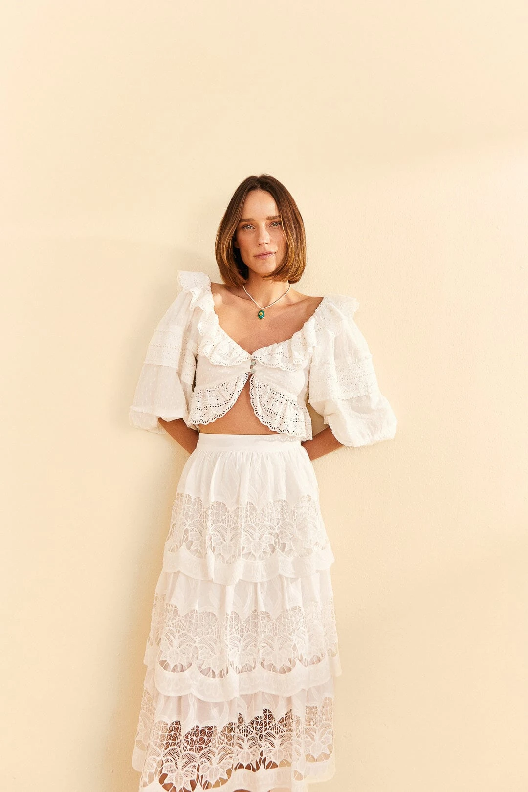Farm Rio White Lace Midi Skirt 2 Farm Rio White Lace Midi Skirt - Image 2