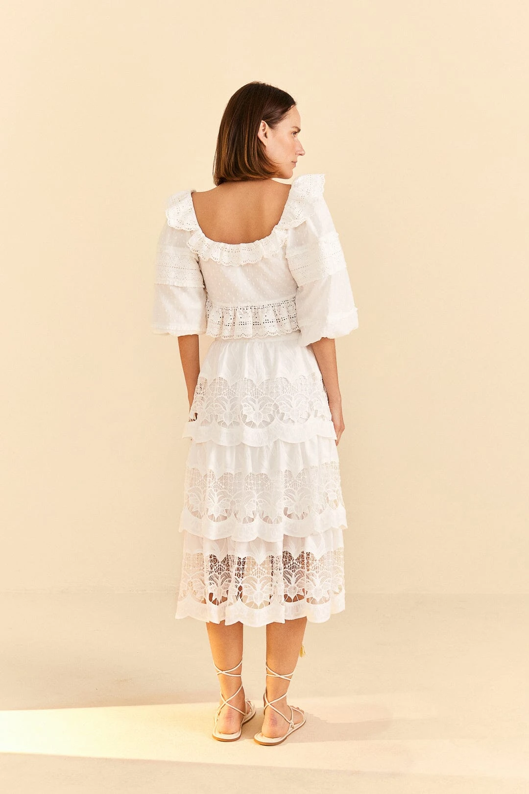 Farm Rio White Lace Midi Skirt 4 Farm Rio White Lace Midi Skirt - Image 4