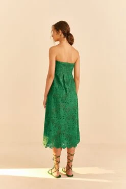 Farm Rio Green Coconut Tree Richelieu Midi Dress -Farm Rio 311340 04