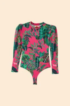 Farm Rio Pink Leaves Oganic Cotton Bodysuit -Farm Rio 311367 06