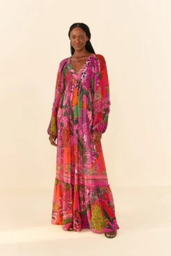 Farm Rio Pink Cool Leopards Maxi Dress -Farm Rio 311370 04