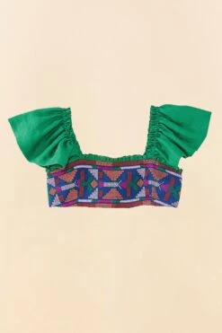 Farm Rio Embroided Green Top 11 Farm Rio Embroided Green Top -Farm Rio 311435 06