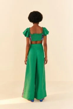 Farm Rio Embroided Green Pants -Farm Rio 311436 04