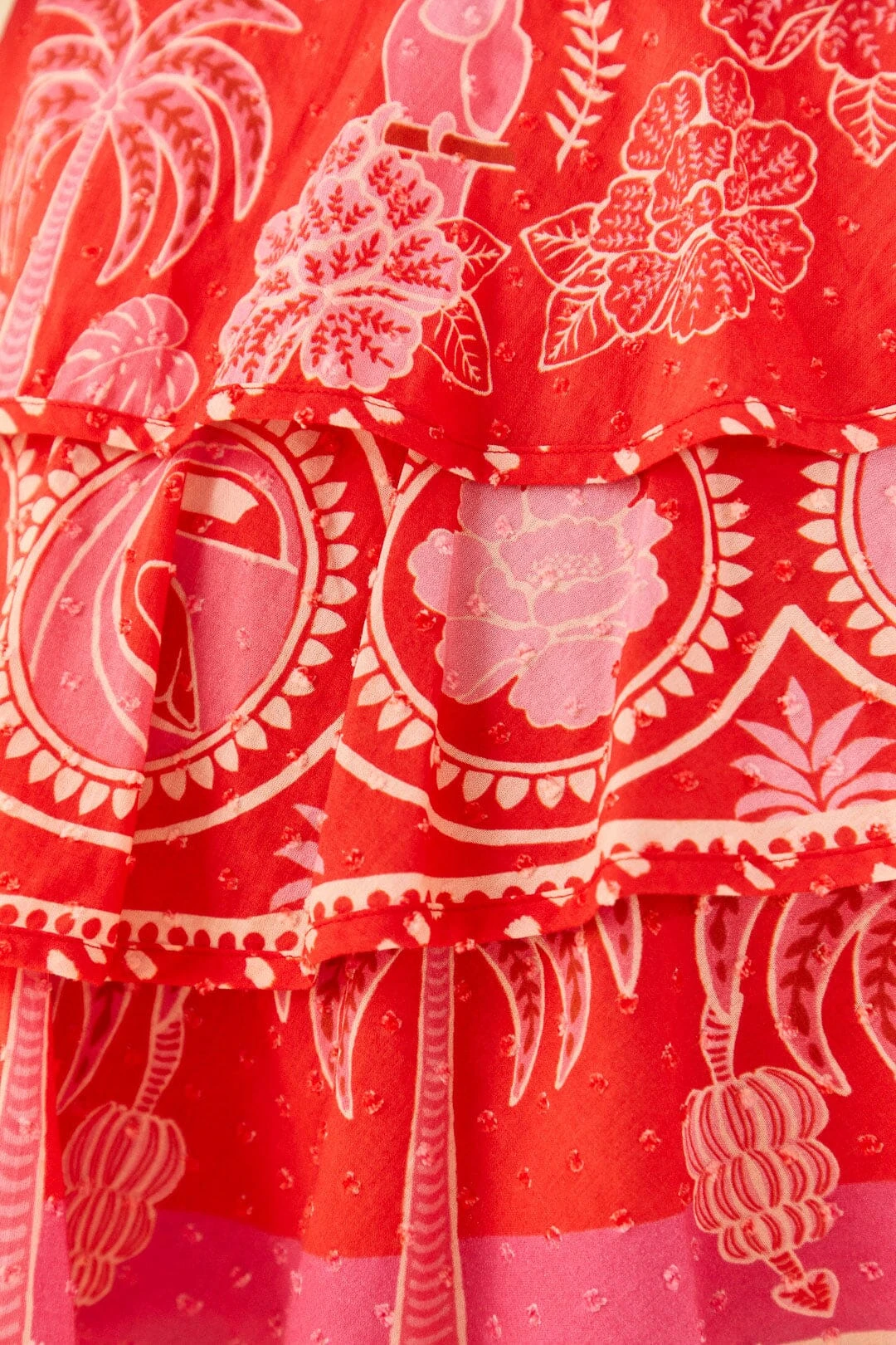 Farm Rio Red Summer Sunrise Mini Skirt 5 Farm Rio Red Summer Sunrise Mini Skirt - Image 5