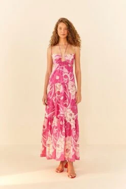 Pink Tropical Groove Maxi Dress 9 Pink Tropical Groove Maxi Dress -Farm Rio 311532 04