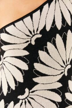 Farm Rio Black Copacabana Knit One Shoulder Dress -Farm Rio 311549 04