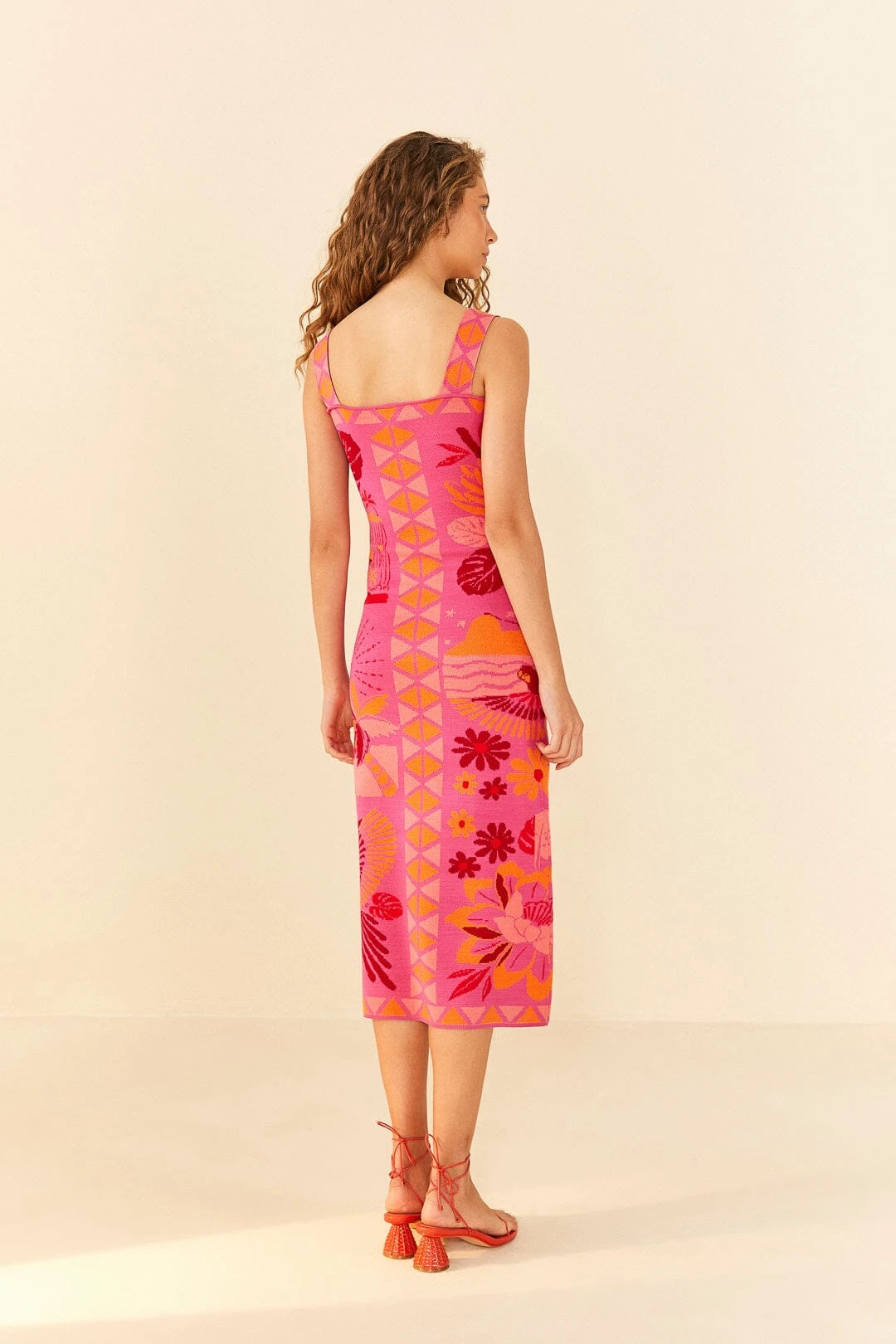 Farm Rio Pink Rio Tiles Knit Dress 3 Farm Rio Pink Rio Tiles Knit Dress - Image 3