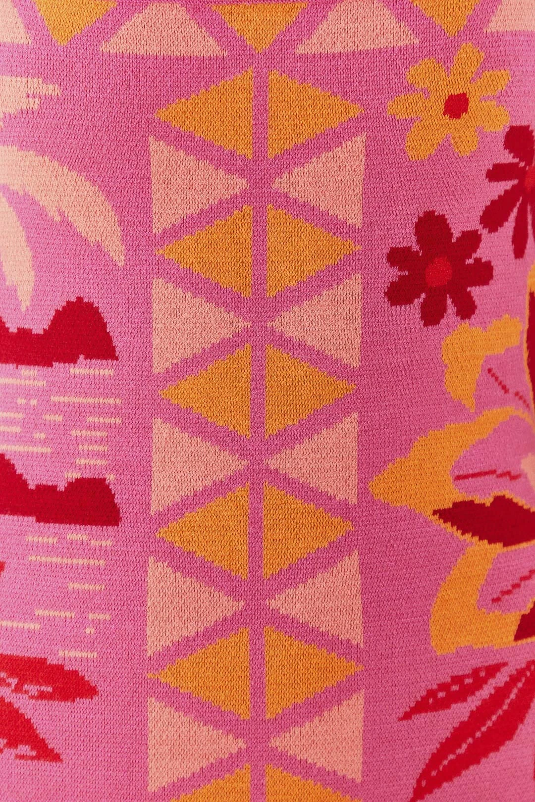 Farm Rio Pink Rio Tiles Knit Dress 4 Farm Rio Pink Rio Tiles Knit Dress - Image 4