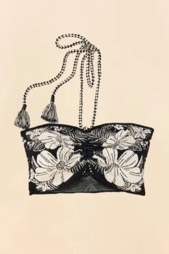 Farm Rio Black Macaw Elegance Knit Top -Farm Rio 311567 05