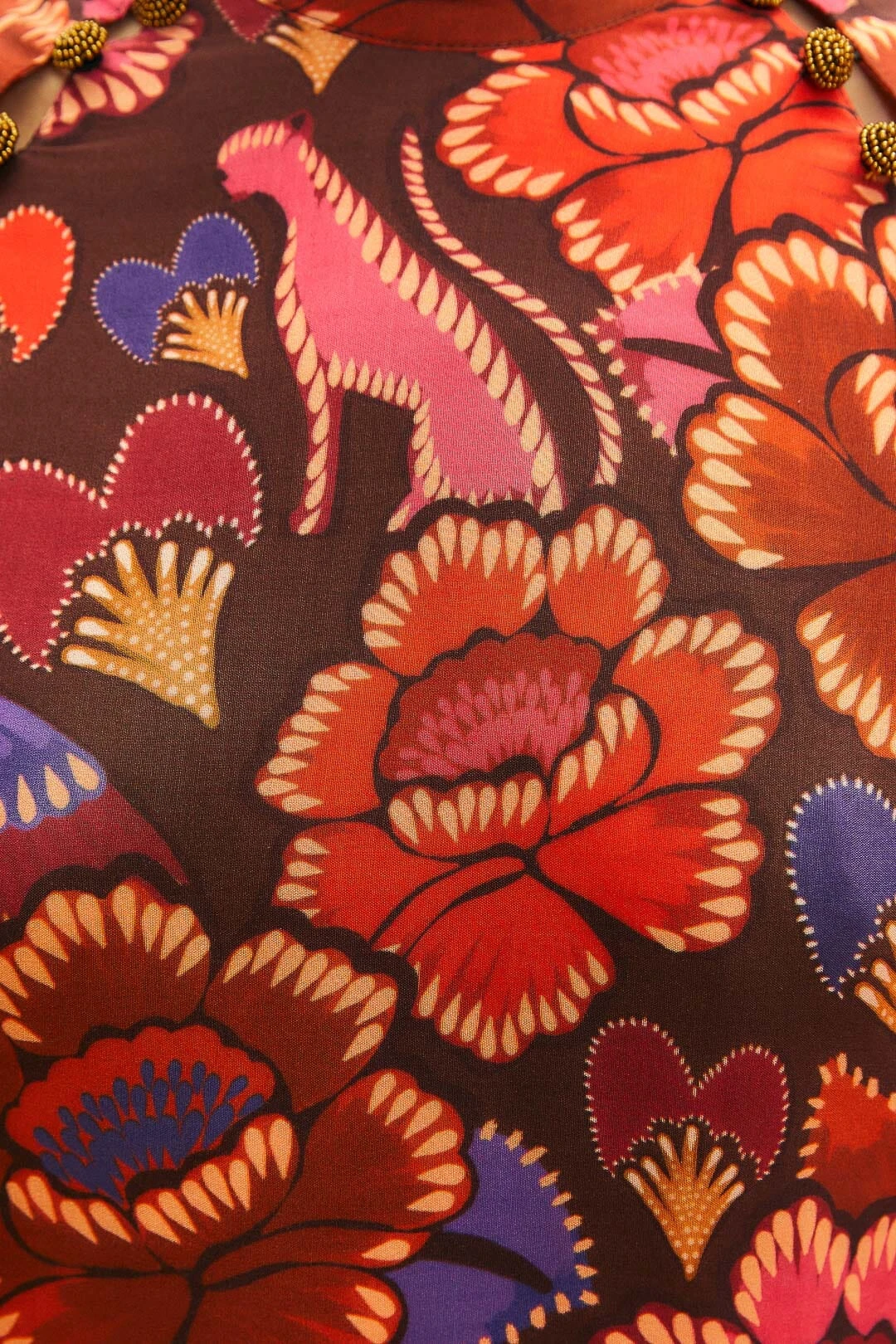 Farm Rio Brown Bright Flora Long Sleeve Mini Dress 6 Farm Rio Brown Bright Flora Long Sleeve Mini Dress - Image 6