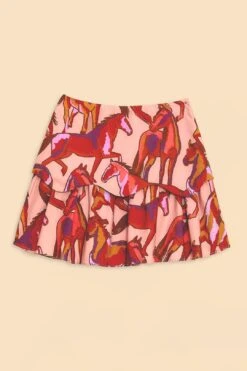 Farm Rio Rose Wild Horses Tiered Mini Skirt 11 Farm Rio Rose Wild Horses Tiered Mini Skirt -Farm Rio 311997 06